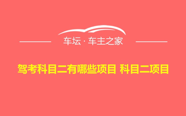 驾考科目二有哪些项目 科目二项目