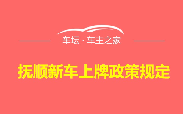 抚顺新车上牌政策规定