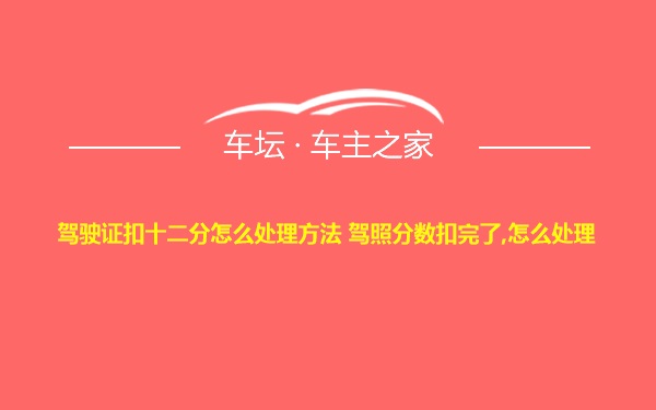 驾驶证扣十二分怎么处理方法 驾照分数扣完了,怎么处理