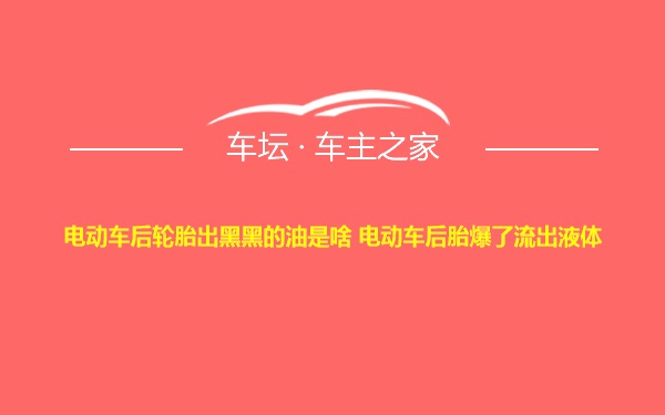 电动车后轮胎出黑黑的油是啥 电动车后胎爆了流出液体