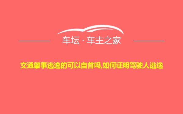 交通肇事逃逸的可以自首吗,如何证明驾驶人逃逸