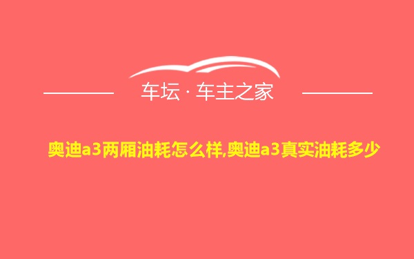 奥迪a3两厢油耗怎么样,奥迪a3真实油耗多少