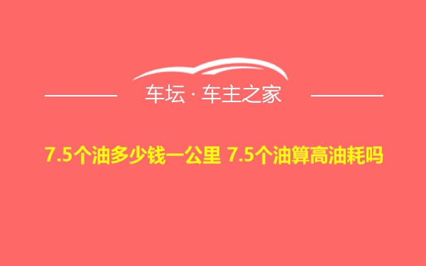 7.5个油多少钱一公里 7.5个油算高油耗吗