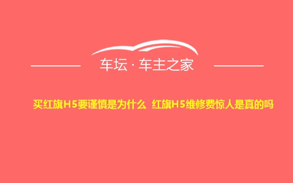 买红旗H5要谨慎是为什么 红旗H5维修费惊人是真的吗