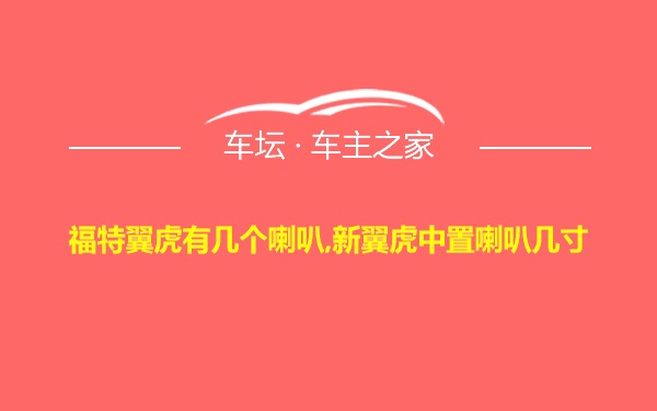 福特翼虎有几个喇叭,新翼虎中置喇叭几寸