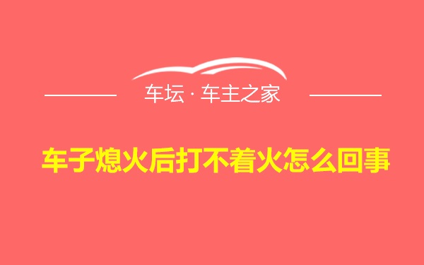 车子熄火后打不着火怎么回事