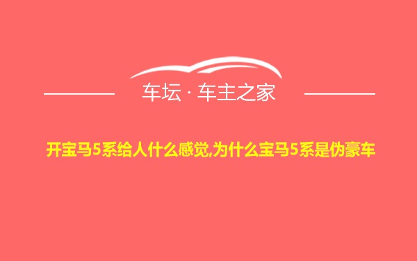 开宝马5系给人什么感觉,为什么宝马5系是伪豪车