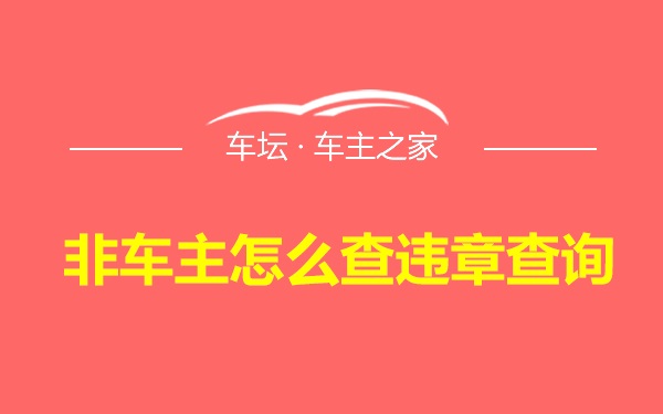 非车主怎么查违章查询