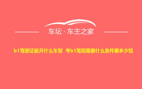 b1驾驶证能开什么车型 考b1驾照需要什么条件要多少钱