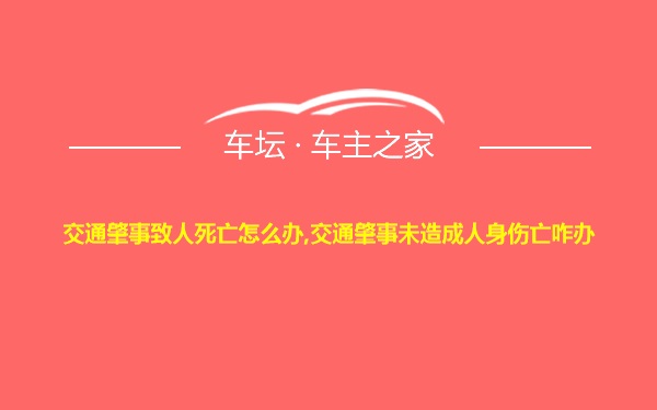 交通肇事致人死亡怎么办,交通肇事未造成人身伤亡咋办