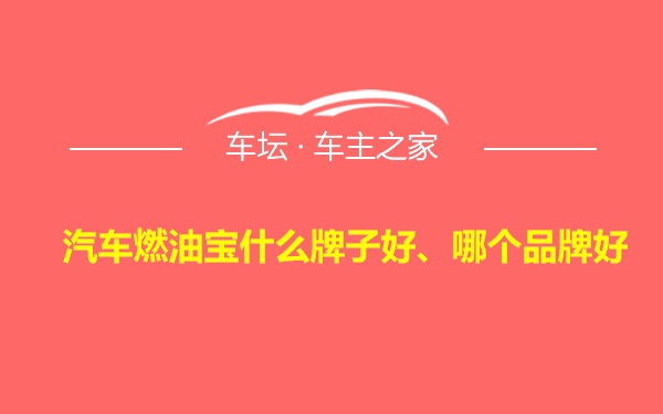 汽车燃油宝什么牌子好、哪个品牌好