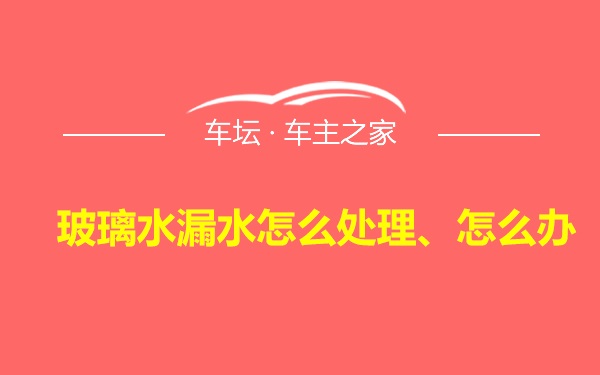 玻璃水漏水怎么处理、怎么办