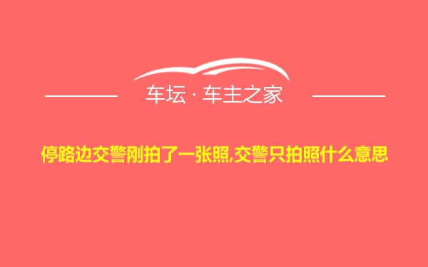 停路边交警刚拍了一张照,交警只拍照什么意思