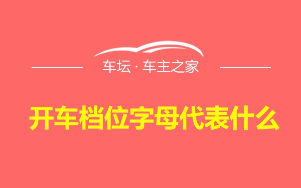 开车档位字母代表什么