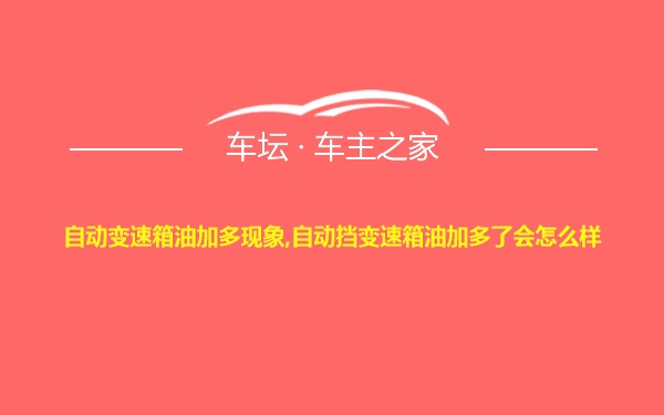 自动变速箱油加多现象,自动挡变速箱油加多了会怎么样