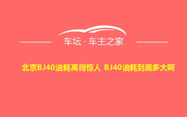 北京BJ40油耗高得惊人 BJ40油耗到底多大啊