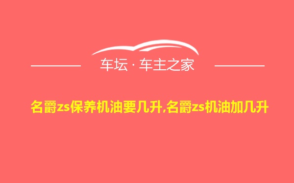 名爵zs保养机油要几升,名爵zs机油加几升