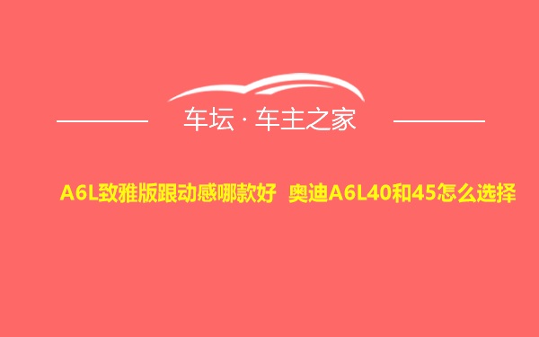 A6L致雅版跟动感哪款好 奥迪A6L40和45怎么选择