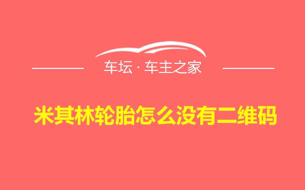 米其林轮胎怎么没有二维码