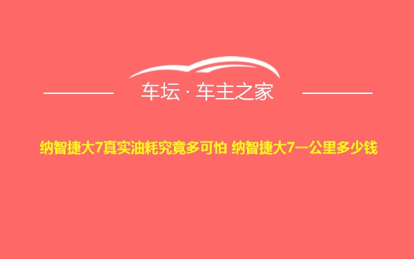 纳智捷大7真实油耗究竟多可怕 纳智捷大7一公里多少钱