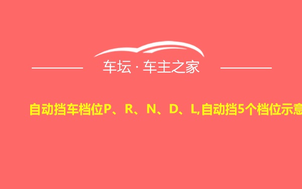 自动挡车档位P、R、N、D、L,自动挡5个档位示意图