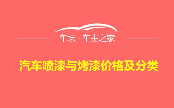 汽车喷漆与烤漆价格及分类