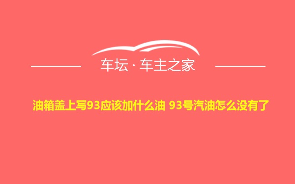 油箱盖上写93应该加什么油 93号汽油怎么没有了