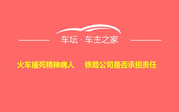 火车撞死精神病人     铁路公司是否承担责任