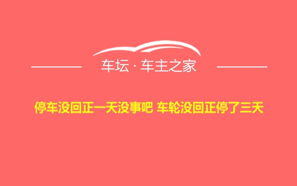 停车没回正一天没事吧 车轮没回正停了三天