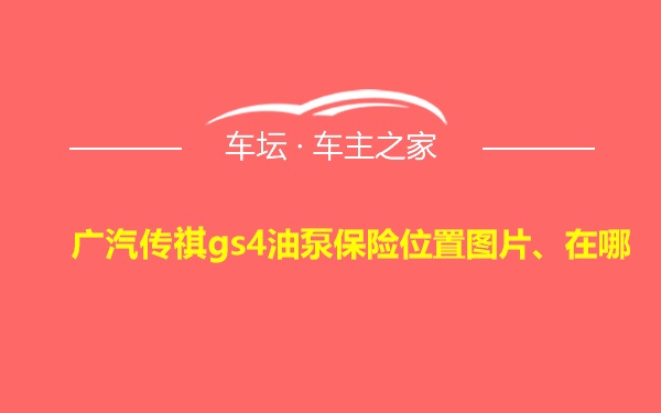 广汽传祺gs4油泵保险位置图片、在哪