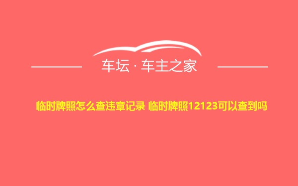 临时牌照怎么查违章记录 临时牌照12123可以查到吗