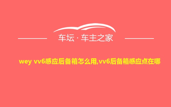 wey vv6感应后备箱怎么用,vv6后备箱感应点在哪