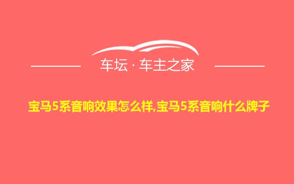 宝马5系音响效果怎么样,宝马5系音响什么牌子