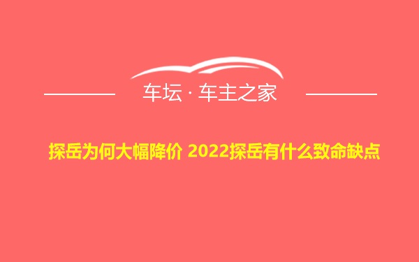 探岳为何大幅降价 2022探岳有什么致命缺点