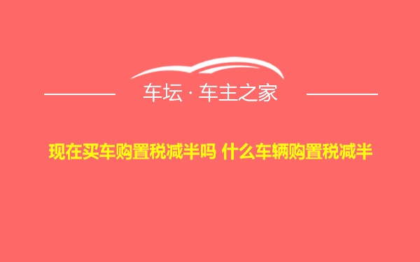 现在买车购置税减半吗 什么车辆购置税减半