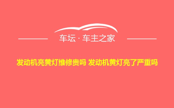 发动机亮黄灯维修贵吗 发动机黄灯亮了严重吗