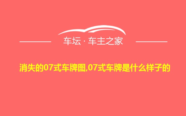 消失的07式车牌图,07式车牌是什么样子的