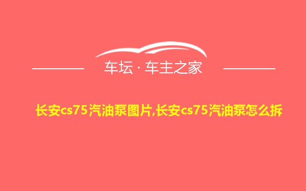 长安cs75汽油泵图片,长安cs75汽油泵怎么拆