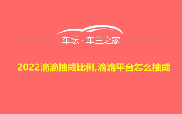 2022滴滴抽成比例,滴滴平台怎么抽成