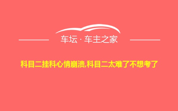 科目二挂科心情崩溃,科目二太难了不想考了