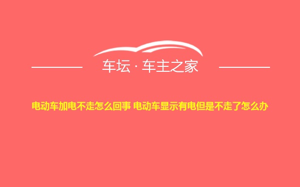 电动车加电不走怎么回事 电动车显示有电但是不走了怎么办