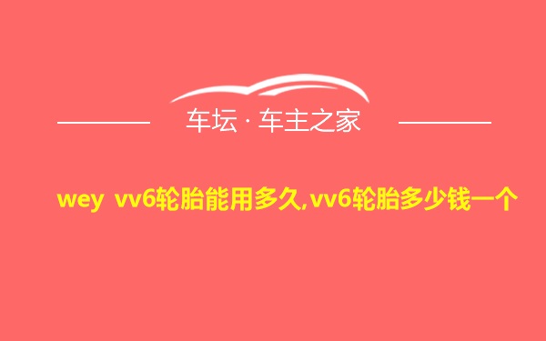 wey vv6轮胎能用多久,vv6轮胎多少钱一个