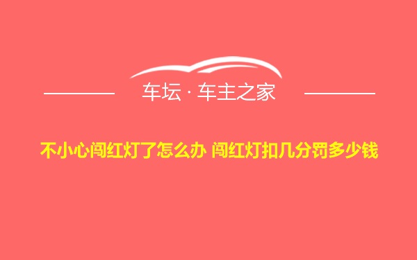 不小心闯红灯了怎么办 闯红灯扣几分罚多少钱