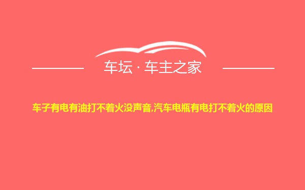 车子有电有油打不着火没声音,汽车电瓶有电打不着火的原因