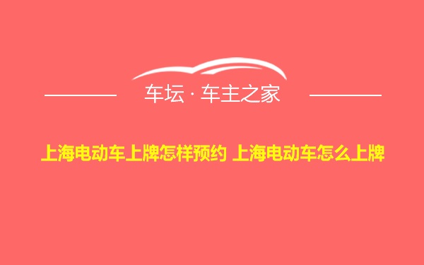 上海电动车上牌怎样预约 上海电动车怎么上牌