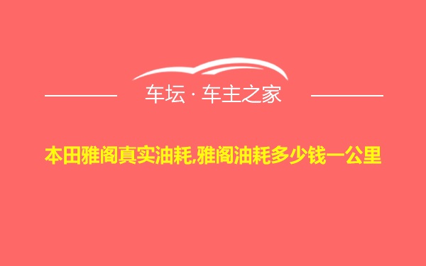 本田雅阁真实油耗,雅阁油耗多少钱一公里