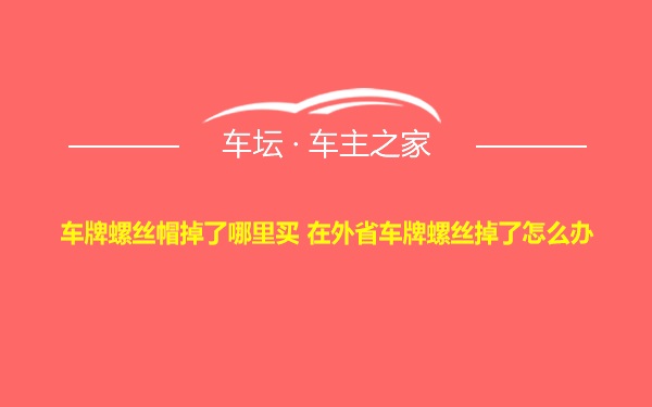 车牌螺丝帽掉了哪里买 在外省车牌螺丝掉了怎么办