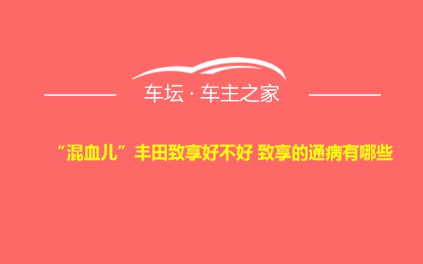 “混血儿”丰田致享好不好 致享的通病有哪些