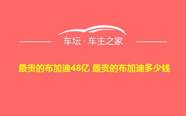 最贵的布加迪48亿 最贵的布加迪多少钱