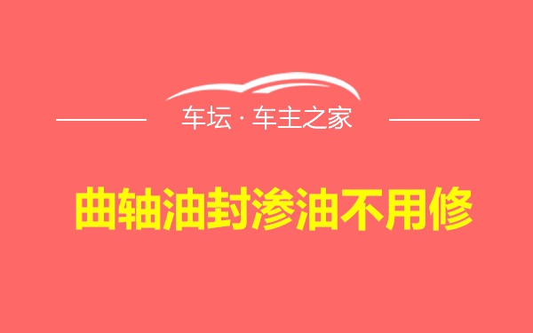 曲轴油封渗油不用修